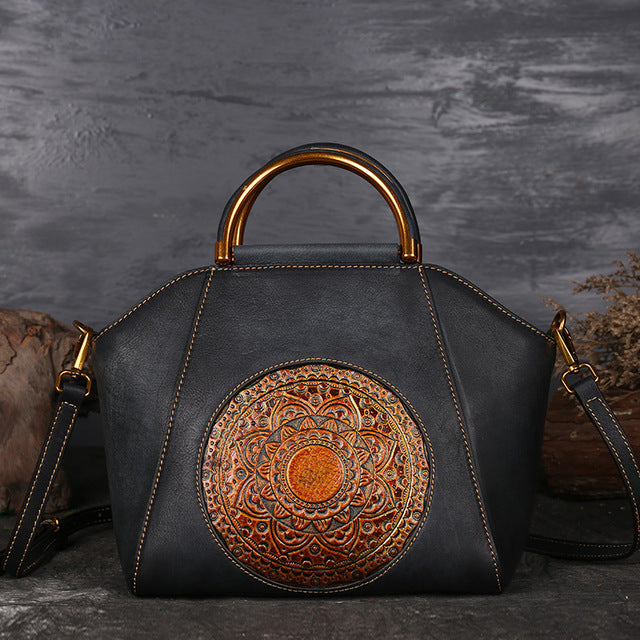 Borsa Donna Elegante in Vera Pelle Artigianale Retro