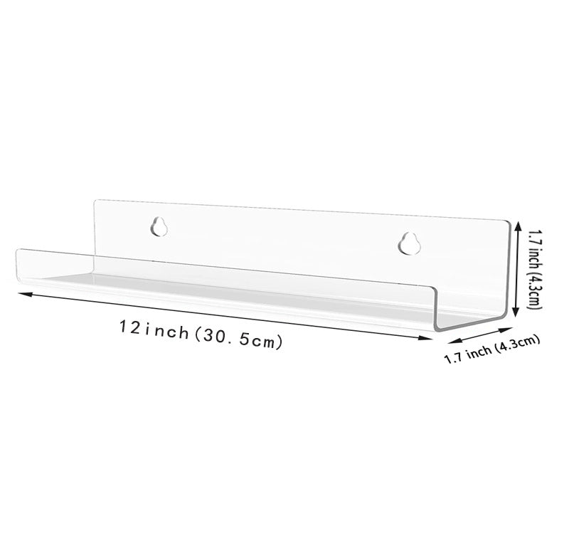 Transparent Acrylic Record Shelf Stand Wall Mounted Record Holder Album Display Storage Rack