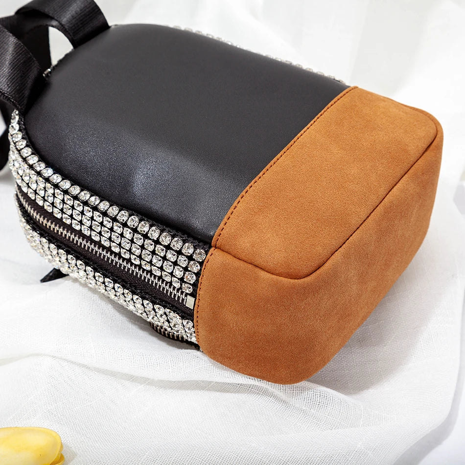 Borsa Kawaii Donna Argento con Strass a Tracolla