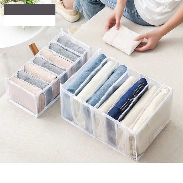 Grid Storage Box Clothes Drawer Mesh Compartment Underwear And Pants Simple And Light Storage Bag