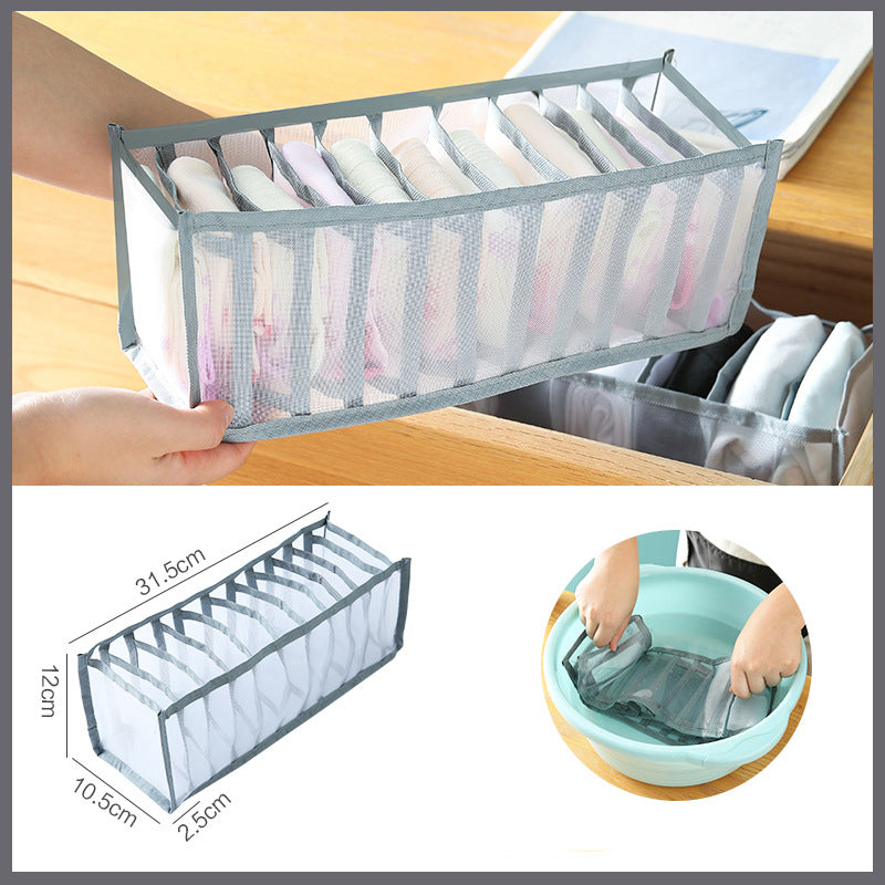 Fabric Underwear Storage Box Drawer Type Socks Artifact Put Bra Underwear Separate Lattice Wardrobe Finishing Home