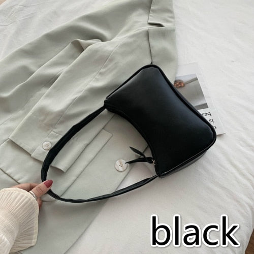 Borsa Baguette Viola Retro Pelle PU