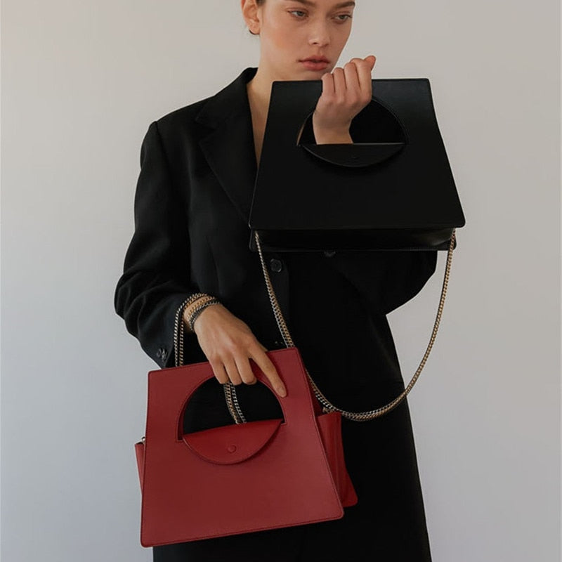 Borsa Geometrica Lusso Donna Clutch Elegante Catena