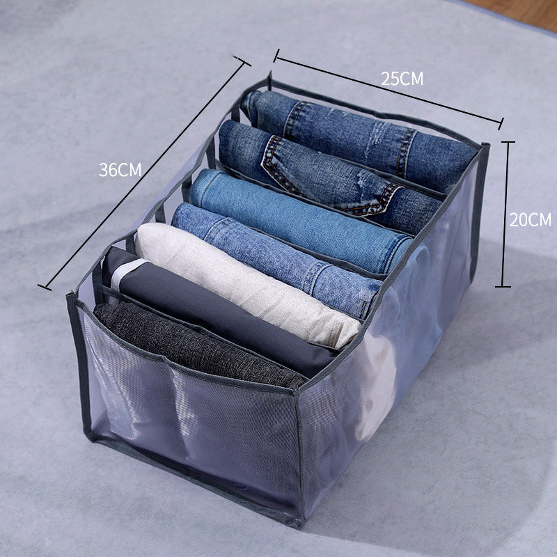 Mesh Clothes Storage Box Jeans Pants Sorting Box Wardrobe Wardrobe Clothes Drawer Divider Bag